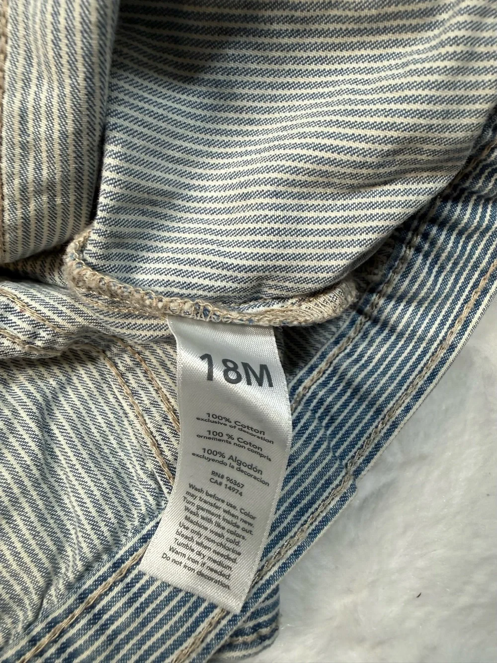 Striped Blue Denim Jacket for Kids by baby B’gosh